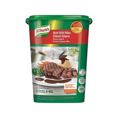 Knorr Xốt Nâu Demi Glace 1kg - Với Knorr Xốt Nâu Demi Glace chỉ mất 3 phút để có ngay xốt nâu thượng hạng cho món bò hầm.